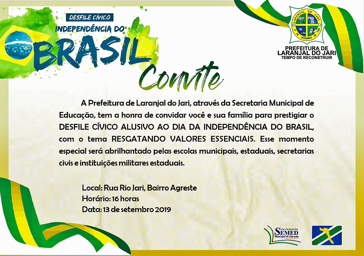 Prefeitura realiza desfile cívico em comemoração ao dia da Independência do Brasil